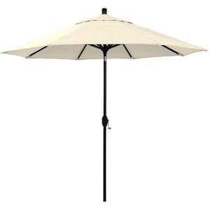 California Umbrella 12-Year-Non-Fading, 9Ft Premium Sunbrella Patio Umbrella, Hand-Crank, Button-Tilt, Black Frame, Canvas Fabric