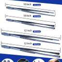 JETKONG 4 Pcs Kitchen Tweezers, 12'' and 10'' Stainless Steel Cooking Tweezers Set, High-Precision Tweezers Tongs for Cooking, Repairing, Seafood and BBQ (Blue)