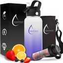 Aquafault 32oz Stainless Steel Fruit Infuser Water Bottle  BPA-Free, Leak-Proof, Easy to Clean, Reusable Sports Bottle for Gym, Travel & Outdoor Use (Mystic Purple)