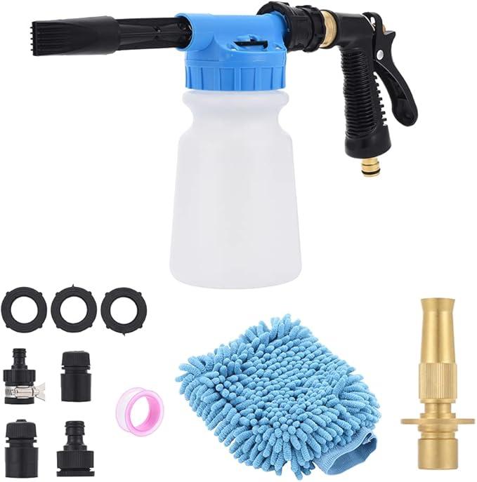 Car Wash Foam Gun,Adjustable And Multifunctional Hose Wash Sprayer Snow Foam Blaster with Thick Suds For Car Washing,Garden And Home Cleaning with Quick Connector to Any Garden Hose
