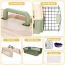 2 Set Hard Plastic Pet Carrier Breathable Dog Cat, Green White
Breathable Ventilation, Includes Metal Door Bowl Mat, Up to 14 lbs, Vet Visits Travel Camping Outdoor Activities