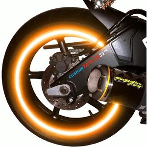 customTAYLOR33 (All Vehicles Orange High Intensity Grade Reflective Copyrighted Safety Rim Tapes (Must Select Your Rim Size), 17" (Rim Size for Most SportsBikes)