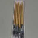 Professional Oil Paint Brushes, Fuumuui 5Pcs Natural Badger Bristle Blending Brush Set for Acrylic, Oil and Gouache - Round Flat Top Shape with Birch Handle