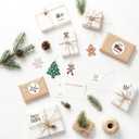 4 x Christmas Stickers for Envelope Seals Cards Making Crafts Large 2 Inch Round Merry Christmas Holiday Label Card Vinyl Stickers for Envelopes Baked Goods Gifts Presents Bag (lights144)