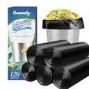 1.2 Gallon (1-1.2 Gal)120 pcs Small Black Trash Bags, Strong 1 Gallon 1.2 Gallon 1.3 Gallon Garbage Bags, Bathroom Trash Can Bin Liners,Mini Bags Waste Basket Liner,Fit 5 Liter, 1-1.2 Gal (1.2B120)