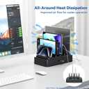 KDD Vertical Laptop Stand with Drawer - 7-in-1 Space-Saving Laptop Holder with Gravity Locking Fits MacBook, Dell, HP, Chromebook, Surface Pro, Tablet, Cell Phone, Switch, Keyboard Desktop Organizer