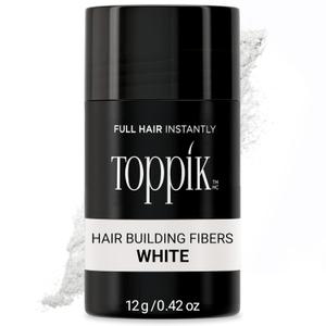 Toppik Hair Building Fibers, White, 12g Fill In Fine or Thinning Hair, Instantly Thicker, Fuller Looking, 9 Shades for Men & Women, Keratin Protein Formula