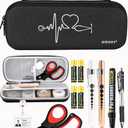 MEUUT 15 pcs Stethoscope Case Kit, Perfect Nurse Gift Include Stethoscope Case, Medical Scissors, Penlights with Batteries, Bandage Wraps, Badge Holders for Nurse (Black)
