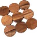 Lipper International Acacia Wood Dotted Trivet for Pots, Pans, and Hot Dishes, 8" x 8" x 1/2"