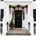 9 PCS Black Velvet Christmas Bows, Vintage Christmas Decor Large Bows for Tree, Staircase, Party, Indoor and Outdoor Ornaments