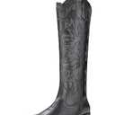IUV Cowboy Boots For Women Knee High Western Cowgirl Boots Snip Toe Side Zipper Chunky Heel 10