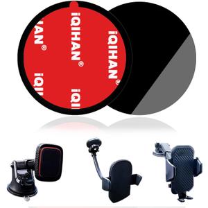 Adhesive Dashboard Pad Mounting Disk for Suction Cup Phone Mount, Heat Resistant Sticky Disc for Car Cell Phone Holder, 2pcs 73mm(2.87") Mount Disk Replacement for Sat Nav Holder Base, Tablet Bracket