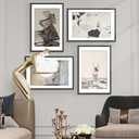 PEALSN 24x36 Poster Frame Set of 2, Display Pictures 20 x 30 with Mat or 24 x 36 without Mat, Poster Frames 24 x 36 inches for Wall Mounting Display, Black
