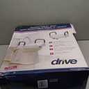 Drive Medical 2-in-1 Raised Toilet Seat with Removable Padded Arms - Elevated Bathroom Safety Support - Secure Locking Attachment - Easy Height Assistance - Durable Construction, Standard Toilets
