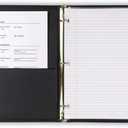 Samsill Classic Collection Leather 3 Ring Binder, Executive Presentation Portfolio, 0.5 Inch (Holds 100 Sheets), Brass Round Ring, Black