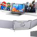 12" Triple Laptop Screen Extender, 1080P IPS FHD Portable Laptop Monitor Extended, Plug & Play Screen Extender with USB-C/HDMI for Mac/Windows/Chrome/Android (Grey)