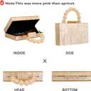 Acrylic Purses Evening Clutch Bag Marbling Handbags for Women Cross Body Bag with Pearl Chain Formal Wedding Prom Party