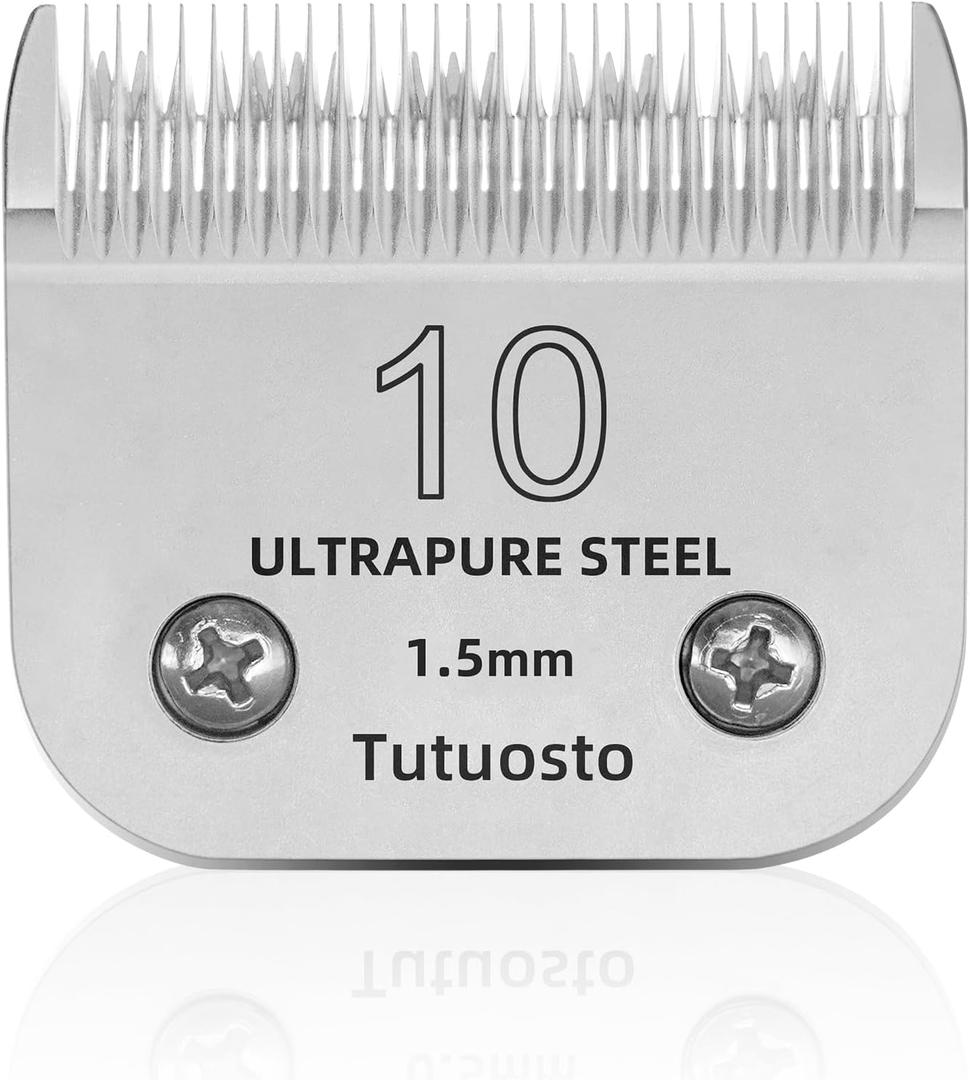 10# Clipper Blades Pet Grooming Clipper Replacement Blades Detachable Blade Compatible with andis/wahl/Oster Dog Clippers (Silver)