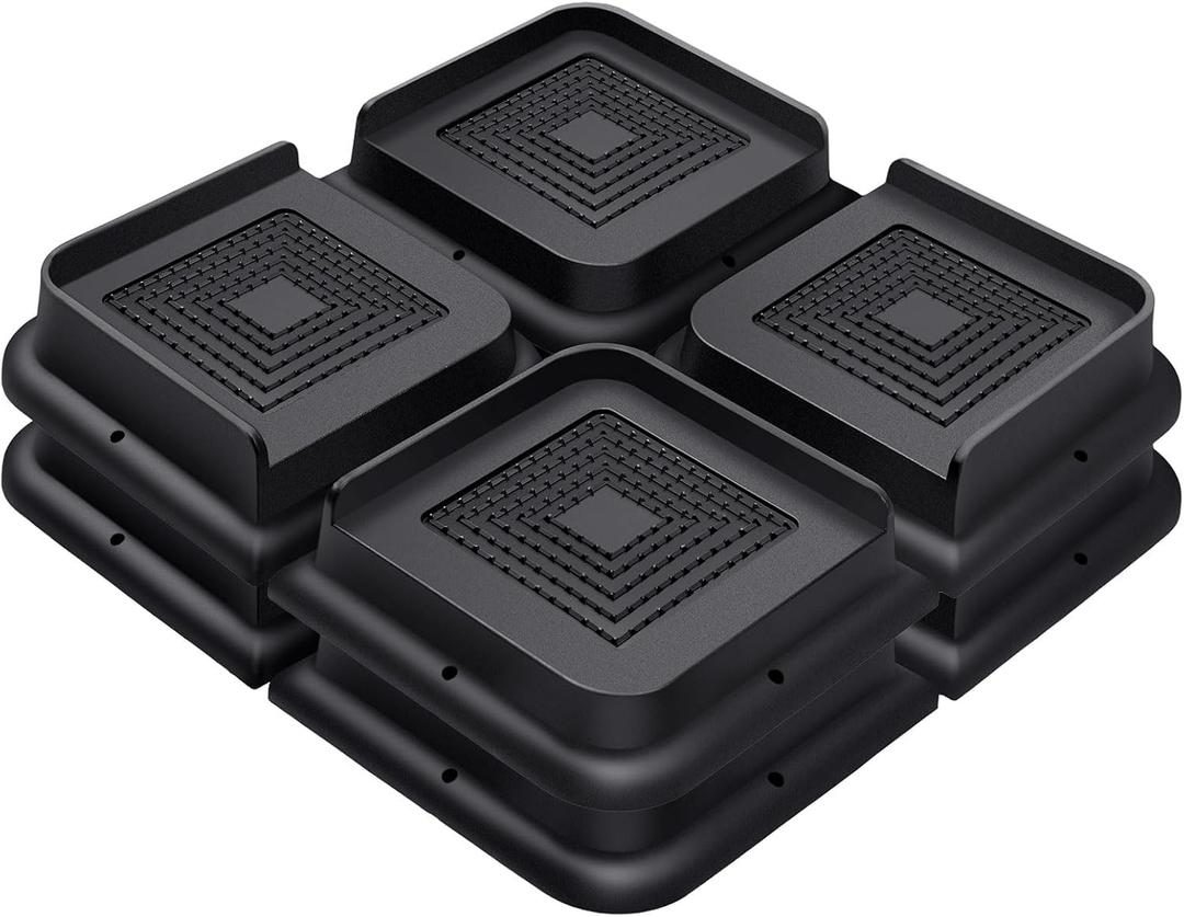 Bed Risers 1 Inch Heavy Duty, Furniture Risers for Bed Desk Table Sofa Couch,Oversized Bed Lifts Risers,Support up to 5000 Lbs(8 Pack Black)