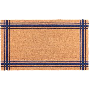 KAF Home New Coir Doormat, Heavy-Duty, Weather Resistant, Non-Slip PVC Backing, Indoor and Outdoor Use, Blue, 1'5" x 2'6" (Rectangular)