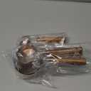 Copper Stainless Steel Measuring Cups and Spoons Set of 8, Wooden Handle with US Measurements, Metric Cups and Spoons for cooking and baking