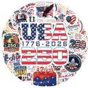 2 x 110Pcs United States 250th Anniversary 1776 2026 Stickers, 250 Years Anniversary Patriotic Waterproof Vinyl Sticker Independence Day Celebration Stickers for Laptop, Water Bottle, Phone, Envelopes