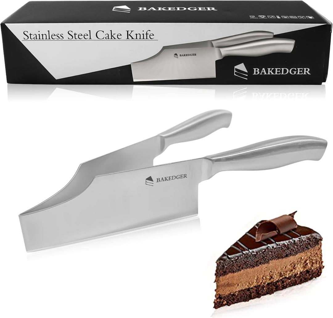 Cake knife slicer and cutter server stainless steel serving knife for Birthday party Wedding and all the Events Pie slicer Pastries Divider Desserts Lever, Patent Pending
