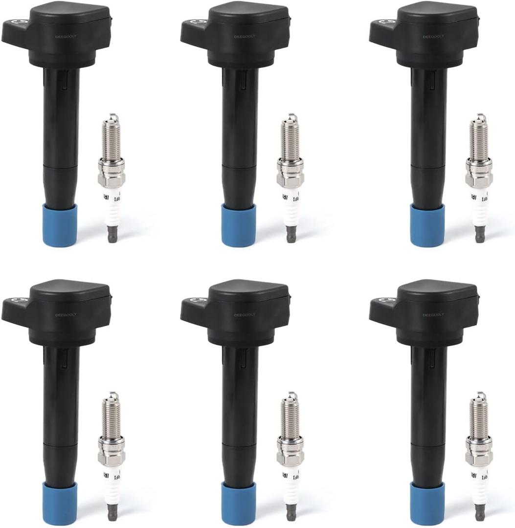 6PCS UF603 Ignition Coils Pack & Iridium Spark Plugs Compatible with Honda Acura RL TL TSX Accord Crosstour Odyssey 3.5L 3.7L V6 Replace# 5C1681 E1103 52-2036 IC693 C1624