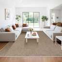 LBRO2M Easy Jute Solid Area Rug 8X10 Washable Rugs for Living Room Bedroom Natural Jute Indoor Outdoor Carpet Durable, Solid Non Shedding Eco Friendly (8X10 Natural)