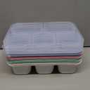 Bento Box Adult Lunch Box - 4 Pack, 5 - Compartment Meal Prep Container for Kids, Reusable Food Storage Snack Containers - Stackable for School, Work, and Travel (Wheat(Green/Blue/Pink/Beige))