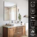 CILIBER Frameless Mirror, 30x40 Inch Rectangle Vanity Mirror for Wall, Large Bathroom Mirror Over Sink with Polished Edge, 3mm Tempered Glass, Horizontal or Vertical Hanging