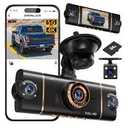 4 Channel Dash Cam 360° View Front Rear Inside & Left Right,4K+1080P*3 FHD Car Camera,5G WiFi & APP Control,8 IR Lamps Night Vision, GSensor, 24H Parking Mode, with a Free 64GB SD Card