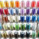 New brothread 40 Colors Compatible with Brother Polyester Embroidery Machine Thread Kit 500M (550Y) Each Spool Compatible with Brother Babylock Janome Singer Pfaff Bernina Embroidery & Sewing Machine