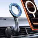 MRGLAS for MagSafe Car Mount [Upgraded 40 Strong Magnets] [360 Rotation] Air Vent Magnetic Phone Holder [Double Metal Hook] Car Phone Holder Mount Compatible iPhone 17 16 15 Pro Max S26 Ultra S25 (Black)