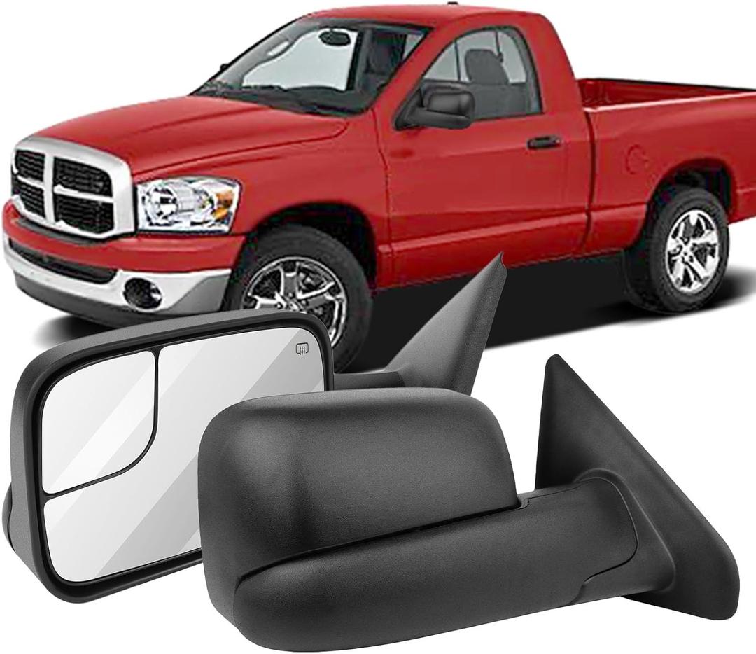 OCPTY Towing Mirror Fit For Dodge Ram-Variantion 20250529 (2002-2008 Dodge Ram Black - Left Power Control)