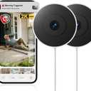 Window Camera, 2K 2.4G WIFI Indoor Cameras for Home Security with Starlight Night Vision, AI Smart Detection, 911 Emergency Dispatch,US Based Cloud,2 Way Talk,24/7 Recording,Easy & Quick Install 2Pack (White)