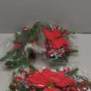 Artificial Christmas Swags for Front Door Xmas Door Swags Red Berries Pine Cones Poinsettia and Christmas Balls Swag Wreath for Outdoor Wall Lintel Mailbox Mantels Stair Hanging Decor