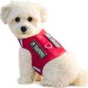 Dog Harness for Puppy Adjustable Reflective Easy Put On Soft Mesh Vest for Small Dogs with 2 Patches (Burgundy Red,S)