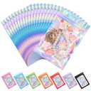 ANZNKU 100 Pack Mylar Bags Reasealable Holographic Bags, Smell Proof Bag Zipper Pouches with Clear Window, Jewelry Easter Candy Sealable Bag for Packaging Sample Party Favor (5.1 x 8.3 Inch)