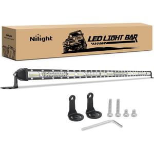Nilight Slim LED Light Bar 40 Inch 104LED Single Row Spot Flood Combo Fog Lights Driving Light Work Lights Roof Bumper Lamp Offroad Lighting for 4x4 Trucks SUV ATV UTV