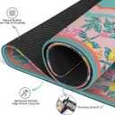 Blue Mahjong Mat for Table, 31.5 * 31.5in Anti Slip Lemon American Mahjong Table Cloth, Noise Reduction, Neoprene Mah jongg Mat with Carrying Bag & 3 Dices, Mahjong Set Gift for Board Tile Games Mat