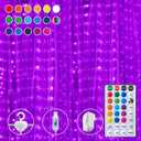 16 Colors Changing Curtain Lights - 250 LED 9.8 X 8.8 FT Fairy String, 7 Modes Twinkle with Remote, Backdrop Wall Hanging Dripping for Bedroom Backyard Halloween Christmas Decor (Multicolor)