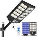 Ofuray Solar Street Lights Outdoor,Solar Security Flood Lights Parking Lot Lights Commercial Dusk to Dawn, 6500k Waterproof Led with Remote Control Motion for Street,Court,Barn (Of-6000W 600000Lm)