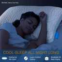 QUTOOL Enhanced Cooling Pillows for Sleeping, CertiPUR-US Shredded Memory Foam Pillows King Size Set of 2 for Hot Sleeper, Adjustable Bed Pillow for Side, Back, Stomach Sleepers Support Yet Soft, Blue