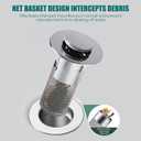 6 x Bathroom Sink Drain Stopper for US Universal Replacement,Pop Up Drain for Bathroom Sink with Stainless Steel Filter Basket Hair Catcher, Sink Drain Strainer for 1.34-1.45 Inch