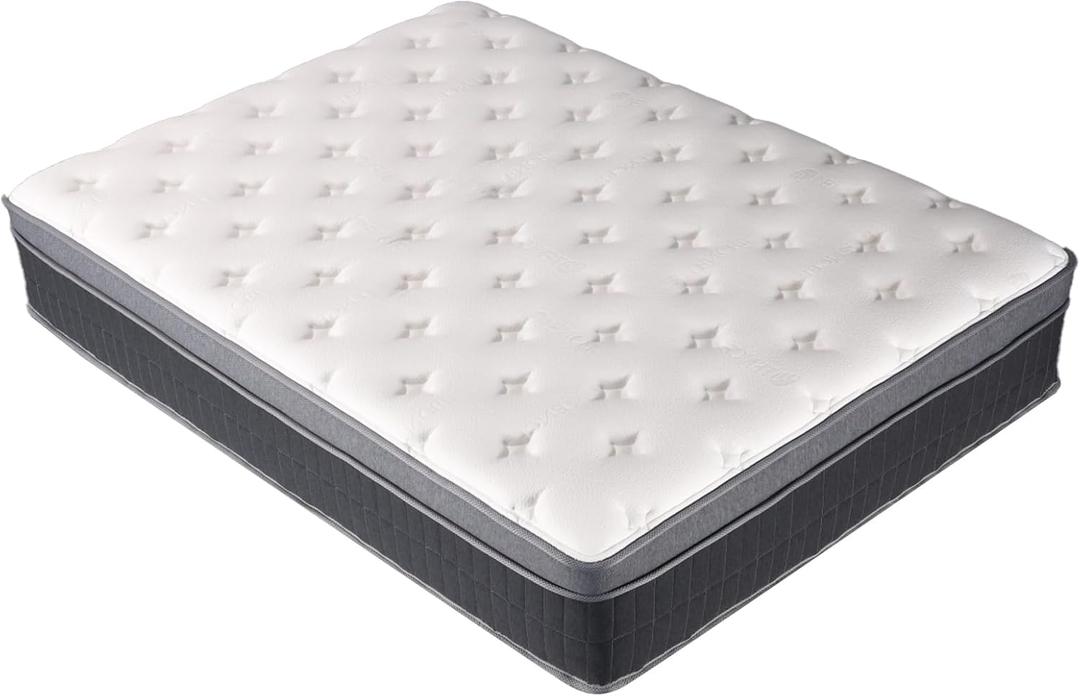 Mattress 12 Inch Height Gray Matress King Bed Medium Firm (Custom Small Mattresses, White)