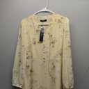 Allegra K Women's Fall Dresses 2025 Tie V Neck Semi Sheer Long Sleeve Layered Tiered Chiffon Mini Floral Dress M