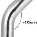X AUTOHAUX OD 2.5" 63mm Length 12" 300mm Aluminum Alloy Tube Intercooler Pipe 45 Degree Air Intake Tube Silver Tone for Car