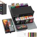Brobear Commander Deck Box for MTG, 10 IN 1 Card Deck Box with 8 Deck Box Holds 800+ Double-Sleeved Cards, Card Storage Box for MTG with 2 Dice Trays & Display Window for TCG, EDH (Colorful)