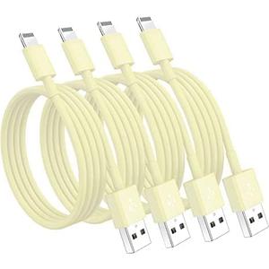4 Pack [Apple MFi Certified] Apple Charging Cables 10ft, iPhone Chargers Lightning Cable 10 Foot, Fast iPhone Charging Cord for iPhone 12/11/11Pro/11Max/ X/XS/XR/XS Max/8/7, ipad(Yellow)